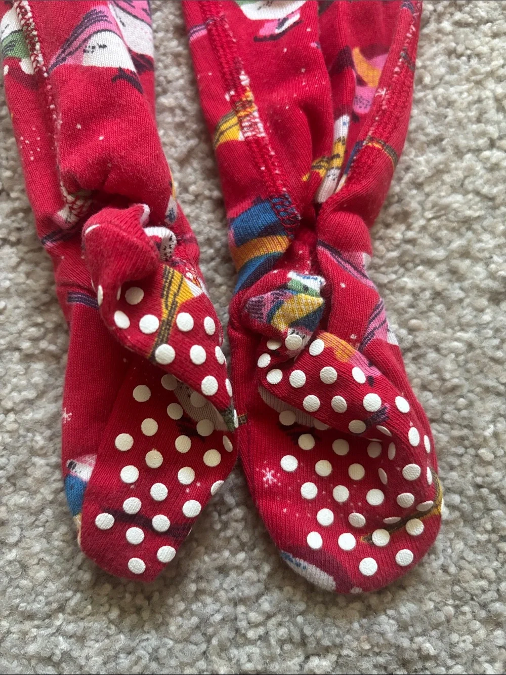 Hanna Andersson Red Bird-Print Footed One-Piece 12-18m like new!